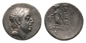 KINGS of CAPPADOCIA. Ariobarzanes I Philoromaios. Drachm (96-63 BC). AR Silver. Mint A (Eusebeia-Mazaca). Dated RY 31 (65/4 BC) Obv: Diademed head rig...