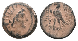 (Repatinated) SELEUKID KINGDOM. Antioch on the Orontes. Antiochos VIII Epiphanes Grypos (121-97 BC) AE Bronze Condition: Good Very fine. Weight: 5.35 ...