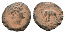(Repatinated) SELEUKID KINGDOM. Antioch on the Orontes. Antiochos VI Dionysos (144-142 BC) AE Bronze Condition: Good Very fine. Weight: 5.0 g.
Diamet...