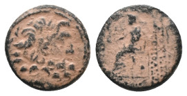 (Repatinated) SELEUCIS & PIERIA. Antioch. Ae Tetrachalkon (63-28 BC) AE Bronze Obv: Laureate head of Zeus on the right. Rev: Zeus sitting on the left,...