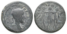 MOESIA INFERIOR, Marcianopolis. Gordian III. (238-244 AD). AE Bronze Obv: M ANT ΓOPΔIANOC AYΓ, laureate head right Rev: MAPKIANOΠOΛITΩN, the three Gra...