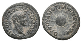 BITHYNIA. Koinon of Bithynia. Domitian (Caesar, 69-81). AE.Bronze. (M. Maecius Rufus, proconsul).
Obv: ΔOMITIANOΣ KAIΣAP ΣEBAΣ YIOΣ. Laureate head ri...