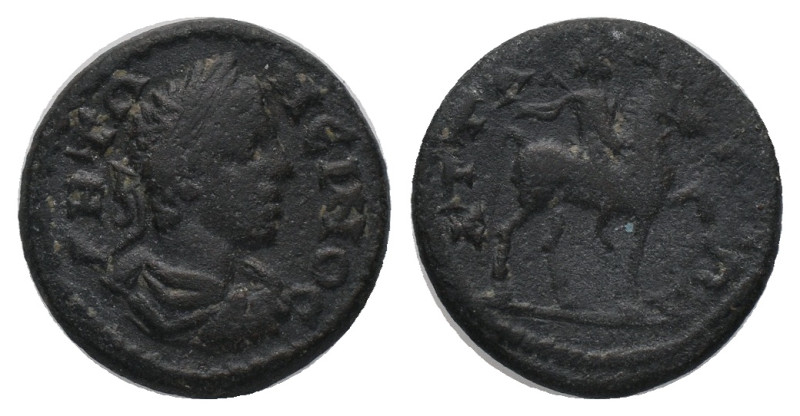 LYDIA, Attalea, Elagabalus, (218-222 AD). AE. Bronze
Obv: ΑΝΤΩΝƐΙΝΟϹ. Laureate,...