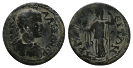 LYDIA. Tripolis. Severus Alexander (222-235 AD). AE. Bronze
Obv: A K M A AΛЄΞANΔP. Laureate, draped and cuirassed bust right.
Rev: TPIΠOΛЄITΩN. Deme...