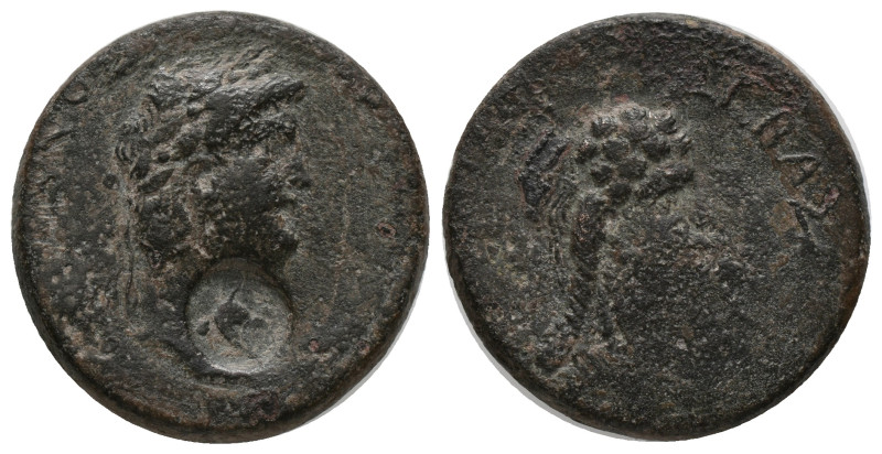 GALATIA. Koinon of Galatia. Nero with Poppaea (54-68 AD). AE. Bronze
Obv : NEΡΩ...