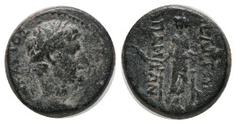 PHRYGIA. Laodicea ad Lycum. Augustus (27 BC-14 AD). AE. Bronze (Magistrate: Anto Polemon Philopatris)
Obv: ΣEBAΣTOΣ. Bare head right.
Rev: ΠΟΛΕΜΩΝ Φ...