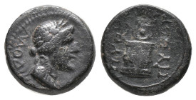 PHRYGIA. Laodicea ad Lycum. Pseudo-autonomous. Time of Tiberius (14-37 AD). AE. Bronze, (Magistrate: Pythes, son of Pythes).
Obv: ΛAOΔIKEΩN. Laureate...