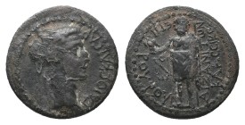 PHRYGIA. Aezanis. Caligula. (37-41 AD) AE. ( Magistrates: Lollios Klassikos and Lollios Roufos). Obv: [ΓΑΙΟΣ ΚΑΙΣΑΡ]. Radiate head of Caligula, right....