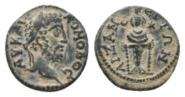 PHRYGIA. Aezani Commodus (184-192 AD) AE. Bronze Obv: ΑV (ΚΑΙ) ΚΟΜΟΔΟϹ; laureate head of Commodus (with traces of drapery) right Rev. ΑΙΖΑΝƐΙΤΩΝ; cult...