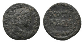 PHRYGIA. Cotiaeum. Diadumenian (218 AD). AE. Bronze
Obv: ΔIAΔOYMENIANOC KA. Bare head right, slight drapery on left shoulder
Rev: KOTI-AEΩ-N in thre...