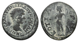 PHRYGIA. Cotiaeum. Diadumenian (217-218 AD). AE. Bronze Obv: K M OΠEΛ ANTΩN ΔIAΔOYMENIANOC. Bare-headed and draped bust of Diadumenian right
Rev: Ath...