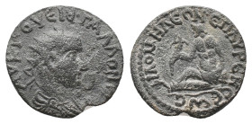 PHRYGIA.Philomelion. Trebonianus Gallus.(249-251). AE. Bronze
Obv : AY K Γ OYEIB ΓAΛΛON CEB. Radiate, draped and cuirassed bust right.
Rev : EΠ AYP ...