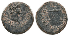 PISIDIA, Prymnessus. Nero (54-68 AD). AE. Bronze
Obv : ΝΕΡΩΝΑ ΚΑΙΣΑΡΑ ΠΡΥΜΝΗΣΣΕΙΣ. Laureate head of Nero, right.
Rev : ΕΠΙ ΚΛΑΥΔΙΟΥ ΜΙΘΡΙΔΑΤΟΥ. Scal...