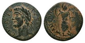 PISIDIA. Antioch. Septimius Severus, (193-211 AD). AE. Bronze Obv:. IMP [SEP SEV] PERT AV Laureate head left. Rev. ANTIOCH COLONIA. Mên standing left,...