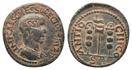PISIDIA. Antioch. Trajan Decius. (249-251 AD). AE Bronze Obv: IMP CAES C MESS Q DECIO TRAIA AV, radiate, draped, and cuirassed bust right Rev: ANTIOC-...