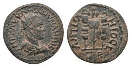 PISIDIA. Antioch. Volusian (251-253 AD). AE. Bronze Obv: IMP CAE RASLLOVNAHI AVC. Radiate, draped and cuirassed bust right. Rev: ANTIOCHI OCL / SR. Le...