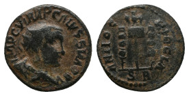 PISIDIA. Antioch. Volusian (251-253 AD.) AE Bronze Obv: IMP C VIR A P GALLVSSIANO AVG. Radiate and draped bust right. Rev. ANTIOCHIO CL O. Aquila betw...