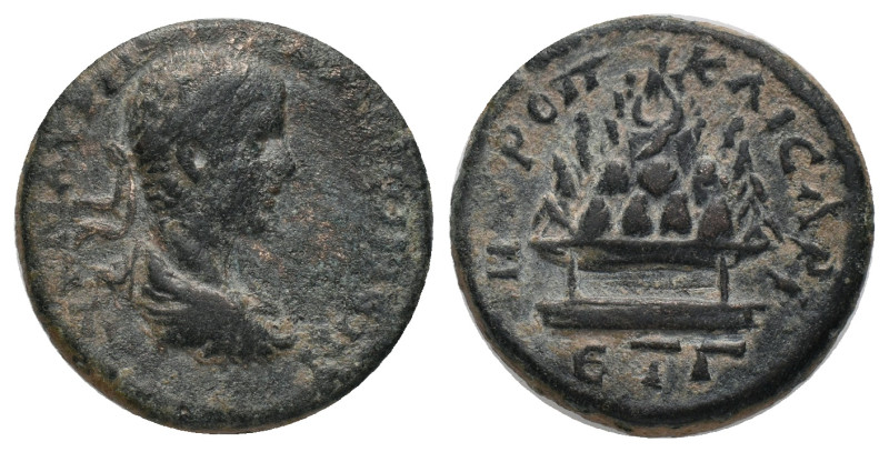 CAPPADOCIA, Caesarea. Elagabalus (218-222) AE, Year 3 = 220/21
Obv: AY K M AYPH...