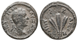 CAPPADOCIA.Caesarea.Severus Alexander.(222-235). AE. Bronze Obv : AY K CEOY AΛEΞAN. Laureate head right.
Rev : MHTPO KAIC ET H . Three corn ears, tie...
