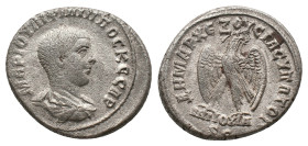 SYRIA. Seleucia and Pieria, Philip II, Tetradrachm. (247-249), Billon Obv: MAP IOYΛI ΦIΛIΠΠOC KЄCAP. Laureate, draped and cuirassed bust right Rev: ΔΗ...