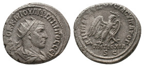 SYRIA. Seleucis and Pieria. Antioch. Philip I the Arab.Tetradrachm (244-249 AD). Billon Obv : AVTOK K M IOYΛI ΦIΛIΠΠOC CEB. Radiate, draped and cuiras...