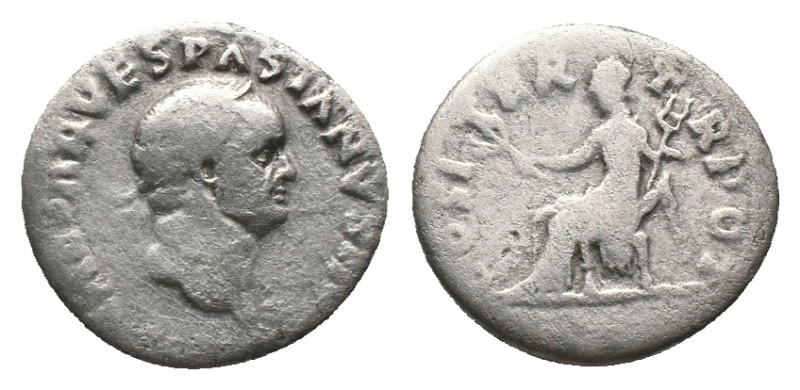 VESPASIAN. Rome.Denarius. (69-79 AD). AR Obv : IMP CAESAR VESPASIANVS AVG. Laure...