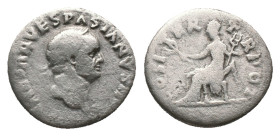 VESPASIAN. Rome.Denarius. (69-79 AD). AR Obv : IMP CAESAR VESPASIANVS AVG. Laureate bust right.
Rev : PON MAX TR P COS VII. Pax seated left with bran...
