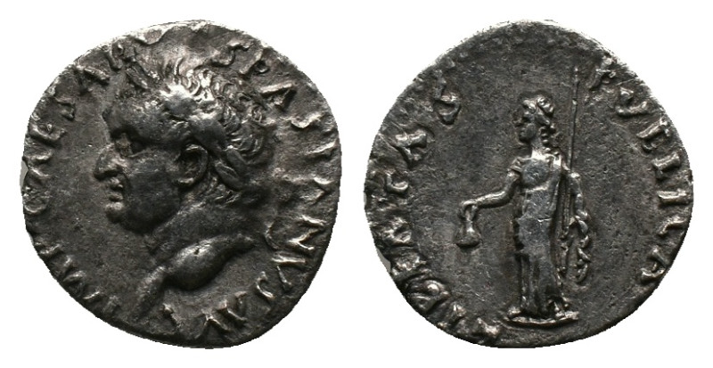 VESPASIAN. Uncertain Spanish mint. Denarius, (69-79 AD). AR Obv: Laureate head l...