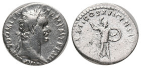 DOMITIAN, Rome, Denarius. (81-96 AD). AR Obv. IMP CAES DOMIT AVG GERM PM TRP X, laureate head right. Rev. IMP XXI COS XV CENS P PP, Minerva walking ri...