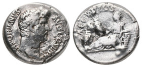 HADRIAN. Rome. Denarius. (117-138 AD). AR. "Travel Series" issue. Obv: HADRIANVS AVG COS III P P. Bare-headed and draped bust right. Rev: AEGYPTOS. Eg...