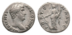 HADRIAN. Rome. Denarius. (117-138 AD). AR. Obv: HADRIANVS AVG COS III P P. Bare head right.
Rev: FORTVNA AVG. Fortuna standing left, holding cornucop...