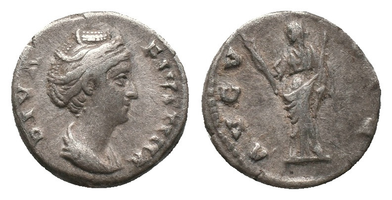 DIVA FAUSTINA I. Rome. Denarius. (138-141 AD). AR Obv: DIVA FAVSTINA, draped bus...