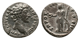 MARCUS AURELIUS. Rome. Denarius. (Caesar 161-180 AD). AR Obv : AVRELIVS CAESAR AVG PII FIL, Bare head of Marcus Aurelius to right Rev : TR POT VIIII C...