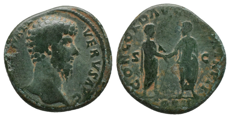 LUCIUS VERUS. Rome. Sestertius. (161-169 AD). AE. Obv: Laureate head right Rev: ...