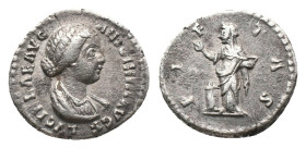 LUCILLA. Rome. Denarius. (164-182 AD). AR Obv : LVCILLAE AVG ANTONINI AVG F, draped bust right Rev: PIETAS, Pietas standing left, extending hand over ...