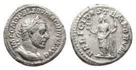MACRINUS . Rome. Denarius. (217-218). AR
Obv: IMP C M OPEL SEV MACRINVS AVG. Laureate and cuirassed bust right.
Rev: FELICITAS TEMPORVM. Felicitas s...