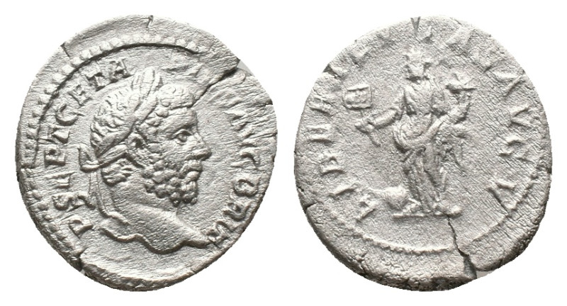 GETA Rome. Denarius. (209-211 AD) AR.
Obv: P SEPT GETA PIVS AVG BRIT. Laureate ...