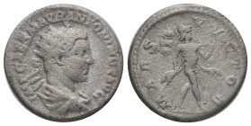 ELAGABALUS. Rome. Double Antoninianus (218-222). AR. Obv: IMP CAES M AVR ANTONINVS AVG, radiate, draped and cuirassed bust of Elagabalus right, seen f...