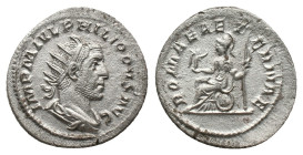 PHILIP I the ARAB. Rome, Antoninianus. (244-249 AD) AR Obv: IMP M IVL PHILIPPVS AVG. Radiate, draped and cuirassed bust of Philip I to right Rev: ROMA...