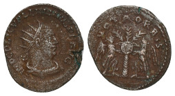 VALERIAN I, Samosata. Antoninianus (253-260 AD). Billon Obv: IMP C P LIC VALERIANVS AVG, radiate, draped, and cuirassed bust right Rev. VOTA ORBIS, tw...