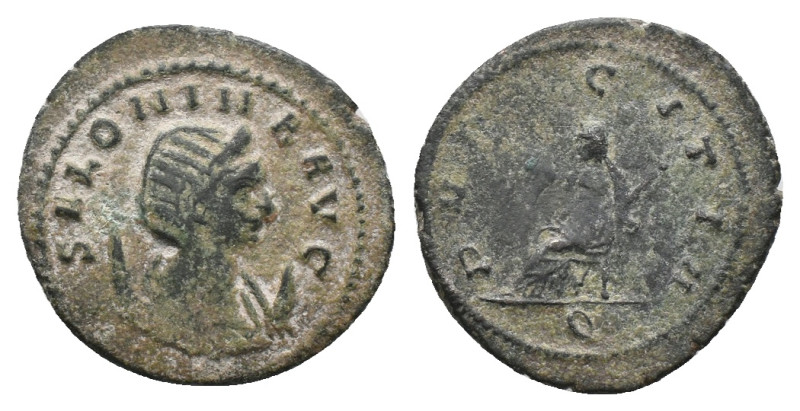 SALONINA. Rome. Antoninianus. (254-268 AD). Billon Obv : SALONINA AVG Bust drape...