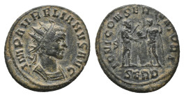 AURELIAN. Serdica. Antoninianus. (270-275 AD). Billon Obv : IMP AVRELIANVS AVG, Radiate head right Rev : IOVI CONSERVATORI / S / SERD, Aurelian standi...