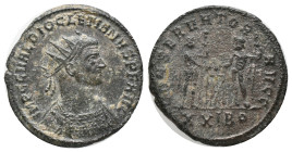 DIOCLETIAN. Cyzicus. Antoninianus. (284-305 AD). AE Obv: IMP C C VAL DIOCLETIANVS P F AVG. radiate, draped and cuirassed bust right
Rev: CONCORDIA MI...