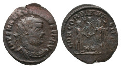MAXIMIAN . Cyzicus. Antoninianus (286-310 AD). Billon Obv: IMP C M A MAXIMIANVS AVG, radiate, cuirassed bust of Maximian right, seen from front
Rev: ...