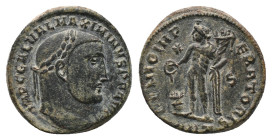 GALERIUS. Antioch. Follis (305-311 AD). Obv: IMP C GAL VAL MAXIMIANVS P F AVG Laureate head right
Rev: GENIO IMPERATORIS Genius standing left by alta...
