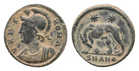 CONSTANTINE I 'THE GREAT'. Cyzicus. Follis. (307/10-337 AD). AE. Commemorative Series.
Obv : VRBS ROMA. Helmeted and mantled bust of Roma left.
Rev ...