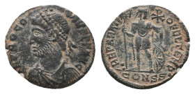 PROCOPIUS. Constantinople. Follis. (365-366 AD). AE
Obv: D N PROCOPIVS P F AVG. Diademed, draped and cuirassed bust left.
Rev: REPARATIO FEL TEMP / ...