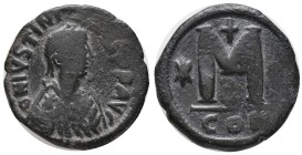 JUSTINIAN I (527-565 AD). Constantinople. Follis. Condition : Very fine.
Weight : 16.93 gr
Diameter : 29.73 mm