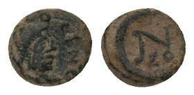 Byzantine Uncertain. Decanummium. Condition : Very fine. Weight : 0.99 gr
Diameter : 9.48 mm