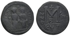 JUSTIN II with SOPHIA. (565-578 AD). AE. Follis Cyzicus Condition : Very fine. Weight : 14.92 gr
Diameter : 30.92 mm